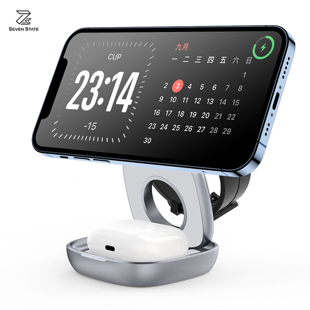 3 in 1 Foldable Wireless Charger for iPhone Magnetic Wireless Charger Fast Wireless Charging