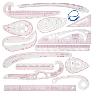 13PCS Styling Sewing French Curve Ruler Set, Dress Makers Ruler Clear  Sewing Tailors Pattern Making Ruler