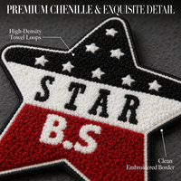 Patch en chenille étoilé brodé sur mesure pour vestes universitaires, chapeaux, sacs, streetwear, marques de vêtements, vente en gros