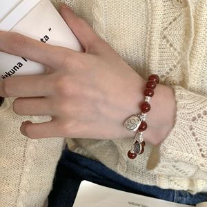 Lucky Cat Red Agate Bracelet S925 Sterling <b>Silver</b> <b>Charm</b> For Good Fortune Chinese Style Jewelry Everyday Wear Unisex - Product Image 5