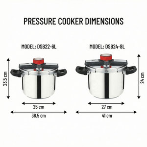 Casserole à pression commerciale E-TOP en acier inoxydable 304 avec couvercle à ouverture et fermeture faciles, compatible lave-vaisselle pour plaques <span class=keywords><strong>de</strong></span> cuisson - Product Image 2