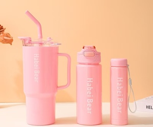 Water Bottle Set Wholesale 3pcs Suit Water Bottle With Lid and <b>Straw</b> Water Bottle Portable <b>Drinking</b> <b>Plastic</b> Tumbler With Handle - Product Image 3