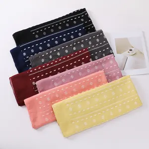 Lenço bordado de chiffon, cachecol de hijab de chiffon, bolsa musculina, para mulheres, homem muscular