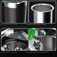 Cendrier de voiture portable avec lumière LED, couvercle à ouverture automatique, cendrier sans fumée, doublure intérieure en acier inoxydable pour porte-gobelet de voiture