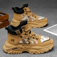 Mocassins à bride haute pour hommes, chaussures de sport décontractées pour la randonnée, tendance à la mode, chaussures en cuir antidérapantes pour l'extérieur