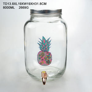 8 grande capacité bière Cocktail jus eau verre bocal fête Bar café cantine Restaurant accessoire verre pot avec robinet - Product Image 3