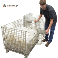 Conteneur en treillis métallique pliable et empilable de haute qualité pour entrepôt de stockage, robuste et durable, en acier doux Q235
