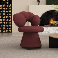 Chaise de loisirs en tissu pour chambre à coucher, avec dossier simple, pivotante sur roulettes, tabouret de maquillage et de manucure, tabouret de coiffeuse moderne et simple