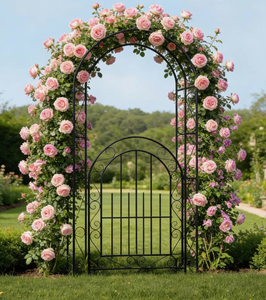 ซุ้มโค้งโลหะสำหรับจัดสวน แข็งแรง ทนทานต่อการกัดกร่อน ดีไซน์ทันสมัย เรียบง่าย เหมาะสำหรับงาน DIY ใช้เป็นฉากหลังสำหรับการถ่ายภาพ - Product Image 5