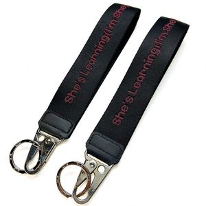 Personalized <b>Custom</b> Carabiner Short Wrist Strap Lanyard Heavy Webbing Fob Keychain With <b>Key</b> Ring and Clasp Holder - Product Image 2