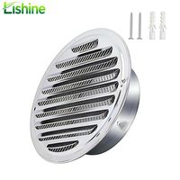 Grille de ventilation murale moderne ronde en acier inoxydable 201 304 avec conduits plats