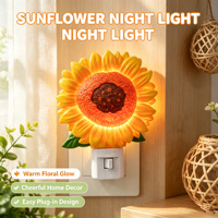 Lampe de nuit LED décorative en forme de tournesol, rotative à 360°, lumière douce et chaude, pour chambre à coucher, décoration intérieure toutes saisons, vente en gros d'usine, OEM