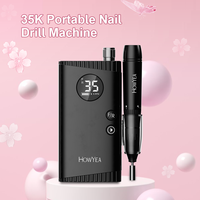 Howyea Professionele nagelboormachine 35000 RPM Draagbare elektrische nagelvijl Oplaadbare nagelpolijstmachine voor salonmanicure