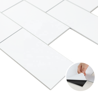 Carreaux mosaïques autocollants SPC blanc brillant de haute qualité, étanches, pour crédence de cuisine