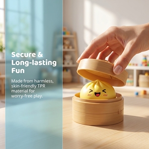 Juguete antiestrés de EVA con forma de dumpling y cara sonriente, colores arcoíris, nuevo y lindo, para niños de 5 a 7 años, caja sorpresa - Product Image 5