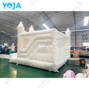 Château gonflable blanc intérieur/extérieur jeu doux location de fête <span class=keywords><strong>piscine</strong></span> à balles maison de rebond équipement plein d'entrain de mariage <span class=keywords><strong>avec</strong></span> <span class=keywords><strong>toboggan</strong></span> - Product Image 5