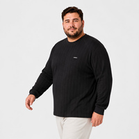 T-shirt à manches longues pour homme, col rond, manches raglan, mélange de coton, décontracté, grandes tailles, coupe ample, 6XL 7XL