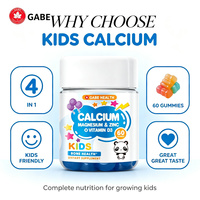 Gummies OEM Marque Privée Enfants Calcium Magnésium Zinc Vitamine D3 4-en-1 pour la Santé Osseuse, la Croissance Musculaire et le Soutien Immunitaire – 60 Unités Personnalisables
