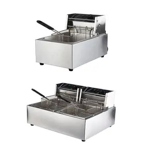 Commercial High Quality Double Tank 15L+15L Gas Deep Fryer for French Fries Hot Dog Fryer Machine