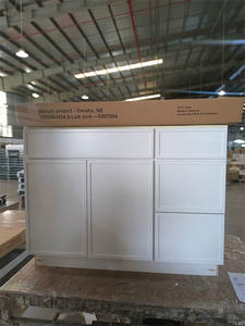 Juego de armario de cocina blanco de madera maciza ecológico moderno clásico diseño Modular fregadero grifo bisagra cajón cesta centro comercial apartamento - Product Image 6