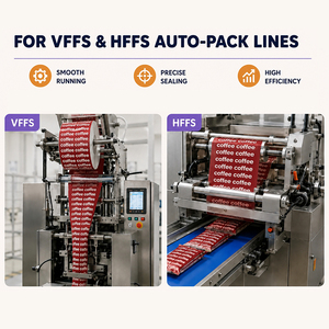 Film d'emballage laminé personnalisé de qualité alimentaire PE, rouleau de film plastique thermoscellable pour l'emballage automatique de sachets de poudre de café - Product Image 3