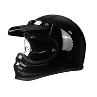 Casque de moto intégral rétro en fibre de verre, neuf d'usine, avec lunettes, fermeture rapide, toutes saisons, protection de sécurité pour la course sur route
