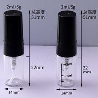 Flacon de parfum en verre de 2 ml avec graduation, mini flacon vide portable pour échantillon de parfum de voyage