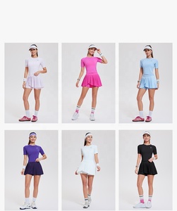 ชุดกระโปรงเทนนิสเอวสูงสำหรับผู้หญิงชุด<span class=keywords><strong>2</strong></span>ชิ้นเสื้อกอล์ฟเสื้อโปโลแขนสั้น - Product Image 6