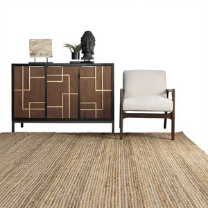 Handwoven Jute Area Rug Braided Rectangle Carpet Natural Floor <b>Mat</b> for Living Room Bedroom Hotel - Product Image 4