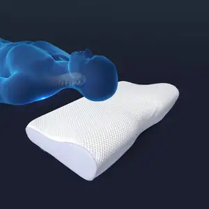 베갯잇이있는 측면 위 침목을위한 목과 어깨를위한 침대 수면 윤곽 경추 베개 인체 공학적 목지지 베개