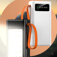 Bank daya berkemah 30000mah penerangan 50000mah pengisi daya 4 output bank daya perjalanan digital led untuk perangkat pintar