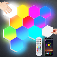 Nouvelle lampe quantique hexagonale LED à télécommande, lampe décorative intelligente pour la maison, pour salle de jeux, studio de danse, mur musical, lecture de musique via application