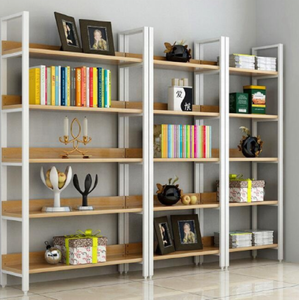 YQ JENMW Minimalist Style Simple <strong>Bookcase</strong> <strong>Solid</strong> <strong>Wood</strong> and Metal Modern <strong>Bookcase</strong> Bookshelf <strong>Bookcase</strong> - Product Image 5