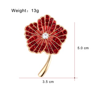 Creative Full Diamond poppy Flower <strong>Brooch</strong> <strong>UK</strong> Commemorative Day Chest Flower Rhinestone Alloy <strong>Brooch</strong> Commemorative Day Badge - Product Image 6