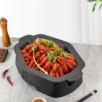 Plaque de cuisson multifonctionnelle moderne en alliage d'aluminium antiadhésive compatible avec les cuisinières à gaz, lavable au lave-vaisselle, pour barbecue extérieur et fruits de mer