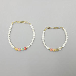 Braccialetto personalizzato mamma gioielli regalo con nome personalizzato lettere braccialetto di perline per bambini braccialetti per bambini - Product Image 3