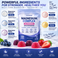 Gummies Complexe de Magnésium Potassium pour la Récupération Musculaire des Jambes Glycinate Citrate Malate D3 Végétalien Marque Privée