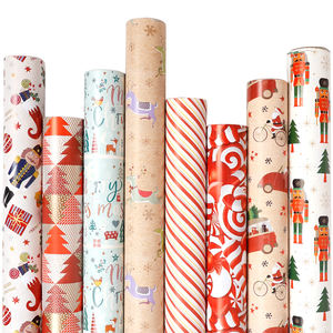 Wholesale 80g <b>Christmas</b> an Eight-Volume Set Kraft <b>Paper</b> Tissue 43*300cm Gift <b>Luxury</b> Custom Packaging <b>Wrapping</b> <b>Paper</b> Roll - Product Image 1