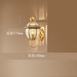 Lámpara de pared de cobre para exteriores, bombilla incandescente impermeable E27 para iluminación de jardín y villa, forma cilíndrica de 150x520mm - Product Image 4