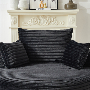 Corduroy Foam Single Swivel Chair, Fluffy Modern <b>Sleeper</b>, 360 Degree Swivel Chair for Living Room - Product Image 2