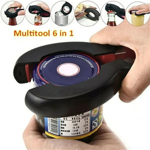 Abridor de Botellas Multifunción 6 en 1, Abridor de Frascos Todo en Uno con Pinza en Forma de 8, Abridor de Latas, Vino, Cerveza, Tapas de Frascos - Product Image 5