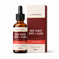 Gouttes de levure de riz rouge 50 ml avec CoQ10, berbérine, extrait de citron bergamote, ail et artichaut