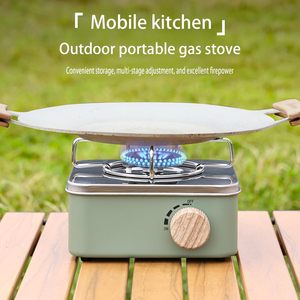 Barbecue de camping portable à gaz propane en acier inoxydable, petit, pliable, automatique, avec allumage intégré - Conception monobloc facile à transporter - Product Image 4