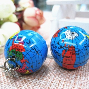 Promotional Metal 25mm Cute Earth 3D Global Keychains