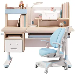 Height adjustable children wooden writing table desk chair Height adjustable kids study chair Kids Solid Wood Child Study Desk