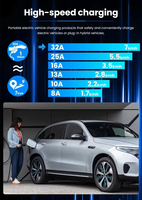 Chargeur de voiture électrique essentiel pour la maison, monophasé 32A 7KW Type 2 AC, chargeur de véhicule électrique portable réglable avec prise CEE