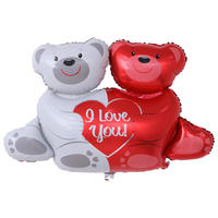 Belle impression de ballon en forme d'ours en feuille d'hélium en forme de coeur je t'aime ballons pour la fête de mariage
