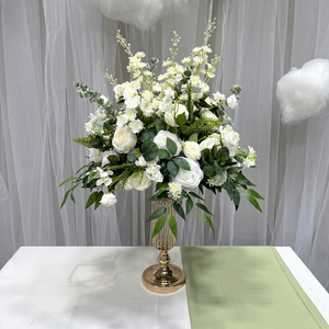 زهور بيضاء كبيرة بقطر 50 سم لتزيين حفلات الزفاف، باقة زهور لتزيين طاولات الزفاف، الأكثر مبيعًا لعام <span class=keywords><strong>2026</strong></span> - Product Image 1