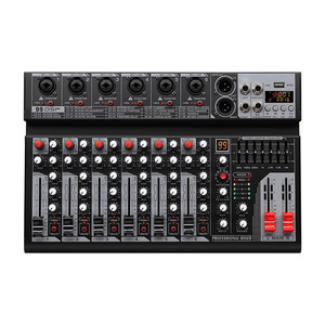 MX6 Factory Price 6 Channels broadcast console mixer Mini Audio Mixer for Family KTV <b>USB</b>/BT 18 99 Effects Record - Product Image 1
