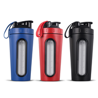 Bouteille d'eau pour le sport, Shaker de protéines, en acier inoxydable, de 28Oz, avec fenêtre de mesure Visible anti-fuite et boule de mélange